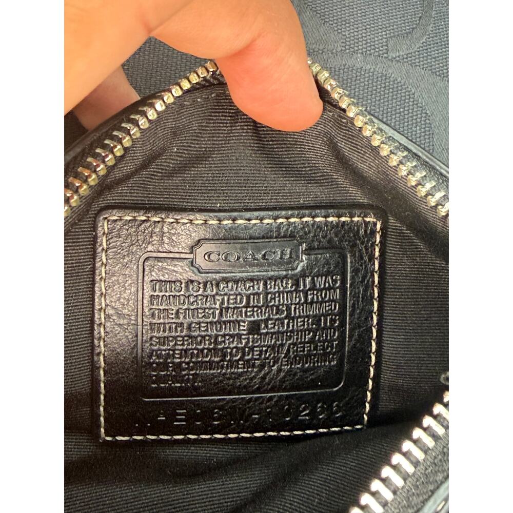 Vintage Coach Hamptons 10266 Swingpack Bag Womens Black Python Leather Crossbody - Picture 12 of 15